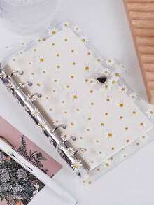 1pc A6 Daisy Transparent PVC Loose Leaf Waterproof Budget Planner Notebook - Multicolor - View 2