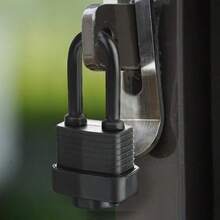 1pc Waterproof Long Body Rust-Proof Padlock, Tool Shed Lock, Reinforced Padlock, Fence, Gym Locker, Backyard Gate, Bicycle, Yard - Black - View 7