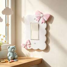 1PC 3D Printed High-Quality Plastic Multi-Color Bow Switch Plate, Wavy Edge Wall Switch Decorative Panel, Cozy Home Decor Switch Plate Suitable For Home Room Atmosphere Decoration Scenes - Multicolor - View 1