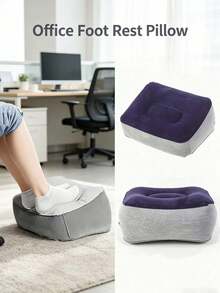 Inflatable Foot Rest Pillow, Office Foot Cushion, Portable Leg Support Pillow For Desk Travel,Portable Inflatable Foot Rest Cushion, Soft Leg Elevation Pillow, Foldable Foot Support For Office Desk Airplane Travel Home Use - Multicolor - View 2