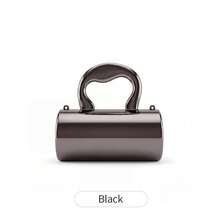 MIYIN Fashion Mirror Metallic Cylinder Hard Shell Clutch, Creative Heart‑Shaped Handle Design, With Chain Strap Crossbody Evening Bag For Wedding Banquet - Multicolor - View 15