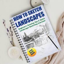 Outdoor Scene Painting Book, Adult Drawing Practice, Sketch Landscape, Beginner Friendly, Relaxing And Stress Relief, Mind And Body (Pencils Not Included) - Single Piece - View 2