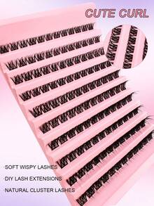 200pcs C-Curl Single Cluster False Eyelashes, Cat Eye Effect, Segmented Single Lash, Single Lash Extension - C - View 3