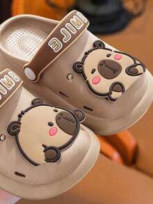 1 Pasang Sandal Anak Capybara Summer EVA, Sandal Mandi Anak Laki-laki dengan Sol Lembut dan Anti Selip - Coklat - View 5