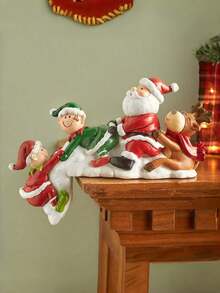 1pc Reindeer Christmas Resin Ornament Cute Helper Christmas Miniature Indoor Craft Decoration - A - View 9