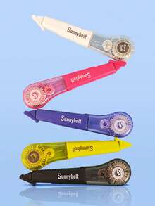 Sunnybelt 5pcs/12pcs Pen-Style Correction Tape, Portable Design With Flip Cap Protection; Available In 5 Solid Colors, Essential For Students - Plain Colour - View 9