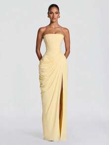 Women Formal & Evening Dresses - Yellow - View 5