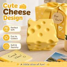 Tachimi 1pc Cheese Leisure‑Oriented Toy Pieces, Squishy Crunchy Sensorytoy, Broadly Picked For Toy‑Centered Pastime Activities, Fit For Hobby Showcase And Private Toy Collection Curation Shipped Randomly - Multicolor - View 9