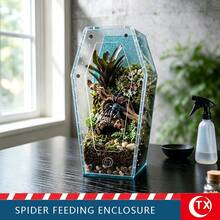 Coffin-Shaped Acrylic Spider Feeding & Breeding Box, Transparent Micro Habitat Terrarium With Magnetic Door And Ventilation Holes, Suitable For Tarantulas, Mantises, Insects - Multicolor - View 10