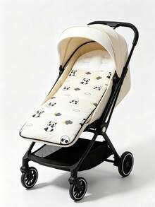 1pc Autumn/Winter Essential Versatile Baby Stroller Footmuff, Warm & Windproof Sleeping Bag Compatible With Multiple Stroller Models, Cartoon Panda Print Bear Head Design, Multiple Colors Available, Perfect Gift For Daily Use - Multicolor - View 5