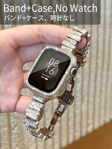 2件組金色14mm窄版時尚年輕女性風格金屬錶帶與2合1錶殼膜一體式防撞防刮防塵保護殼，適用Ultra3/2/1 SE/S10/S9/S8/S7/S6/S5/S4/S3/S2/S1金色不鏽鋼智慧手錶，38mm 40mm 41mm 44mm 45mm 46mm中性錶帶，可用作萬聖節、聖誕節、新年假期禮物，新尺寸系列SE3 12 Ultra4 - Starlight - 查看 4