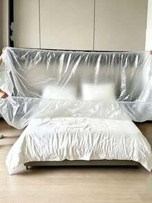 Oversized Elastic Edge Furniture Dust Cover, Clear Plastic Multi‑Purpose Protective Sheet, Indoor Outdoor Universal Durable Dustproof Cover For Sofa Refrigerator Motorcycle Bicycle TV Air Conditioner - Multicolor - View 1