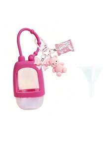 Portable Squeeze Bottle, Funnel, With Silicone Cover, Paired With Three-Dimensional Teddy Bear Candy Relief Heart Nameplate Key Pendant,Travel,Home - One Size Fits All - View 12