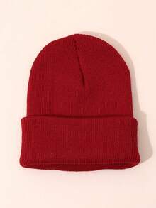 4 Pcs/Pack Solid Color Ski Hat Simple Knitted Hat Unisex Suitable For Daily Casual Wear - Multicolor - View 6