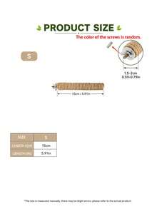 Parrot Natural Hemp Rope Wrapped Solid Wood Perch, Minimalist 5-Size Cage Clip Quick Install, Anti-Slip Grip Resting Foot Care Perch For All Parrot Sizes - View 16