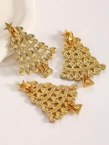 1pc Colorful Rhinestone Christmas Tree Brooch, Simple Fashion Casual Versatile Holiday Atmosphere Accessory, Suit & Dress Accessory, Suitable For Men & Women Daily Wear, Christmas Party, Christmas Gift - Multicolor - View 4