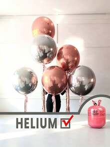 20/10/5/2pcs Silver Inflatable Mirror Reflective 4D Aluminum Foil Balloon Set, Reusable Disco Balloons For Birthday Party Decoration, Holiday, Wedding And Various Events - Multicolor - View 7