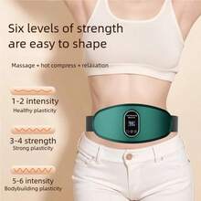 scbestuygo Abdominal Heating Massage Belt, 6-Speed Vibration + 2-Speed Heating Electric Waist Massager, 800mAh Rechargeable Portable Abdominal Massage Belt, Suitable For Waist And Abdominal Relaxation, Home And Office Use - View 2
