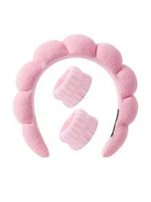 24Pcs/3pcs Pink Makeup Brushes Cosmetic Sponges Triangle Powder Puffs Finger Puffs Silicone Cleaning Bowl Cloud Shape Headband Travel Wash Bag Ultra Soft For Foundation Concealer Powder Blending Makeup Tool Kit For Beginners - Pink - View 9