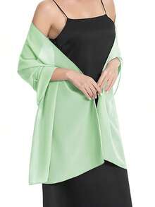 Chiffon Shawl Scarf For Bride Wedding Party Evening Dress, Malaysian Headscarf Shoulder Cover Up - Green - View 4