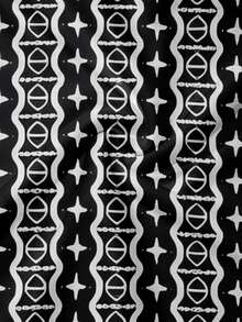 Men's Black And White Star Chain All-Over Print Long Sleeve Polo Shirt - Multicolor - View 7