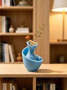 3D Printed Creative Asymmetric Dual-Compartment Small Flower Vase For Dried Flowers, Floral Arrangement Decor, Desktop And Car Interior Ornament, 3D Printed One-Piece Molded: Clear Texture And Quality, Three-Dimensional Shape, Multiple Colors Available, Neat Craftsmanship Without Burrs - Multicolor - View 10