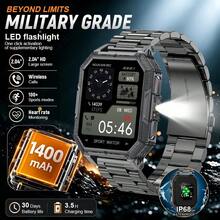 LIGE Fashion Smart Watch Terbaru Kapasitas Ultra Besar 1400mAh, 100+ Mode Olahraga, Senter LED, Kompas, Panggilan Telepon, Tahan Air, Prakiraan Cuaca, Pelacak Olahraga, Jam Tangan Olahraga Pintar Multifungsi Unisex - View 14