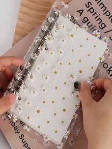 1pc A6 Daisy Transparent PVC Loose Leaf Waterproof Budget Planner Notebook - Multicolor - View 5