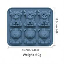 New Cute 3D Highland Cow&Capybara Ice Cube Mold, Multi-Functional Home Chocolate Mold. Refrigerator Ice Tray, Suitable For Home, Bar, Club, Whiskey, Party And Gift - Mini Highland Cow Ice Cube Mold, Kitchen Accessory, Home Supplies, Baking - Multicolor - View 9