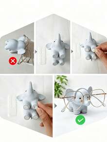 Cute Elephant-Shaped Stylish Eyeglasses Display Stand, Creative Elephant Eyeglasses Frame Ornament, Desktop Storage Rack, Elephant-Shaped Resin Eyeglasses Frame, Sturdy Eyeglasses Display Stand, Fun Resin Eyeglasses Storage Rack. - A - View 10