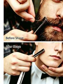 2pcs/Professional Foldable Straight Razor, Replaceable Blade Manual Shaving Razor, Men's Shaving, Barber Hairline Trimming And Eyebrow Grooming - Multi-color - View 4