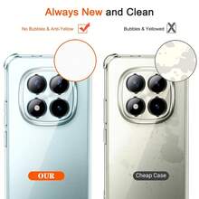 Transparent Shockproof Phone Case Full Coverage Lens Four-Corner Thickened Airbag Protective Shell Minimalist Premium Transparent Style Compatible With Xiaomi 17T/17T Pro/17/ Note 15 4g/Note 15 5g/Note 15 Pro/Note 15 Pro Plus Series, Versatile Daily Gift Item - Clear - View 6
