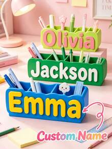 Personalized Name Desktop Pen Holder, Desktop Organizer, Suitable For Office, Classroom, Library, Desk, Bookshelf. Ideal Gift For Friends, Family, Teachers, Classmates. Birthday Gift, Anniversary Gift, Christmas Gift, Back To School, Graduation Gift. - Multicolor - View 1