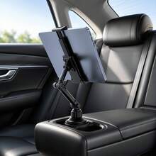 360° Rotatable Cup Holder Tablet Mount – Universal Adjustable Arm Stand For IPad & Phones, Car Backseat Entertainment Accessory - A - View 11