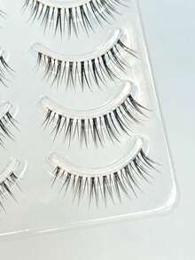 10pcs Thai Makeup Look European-American Mixed Sexy Style Asian Hot Girl Curly Full Strip False Eyelashes - Multicolor - View 2