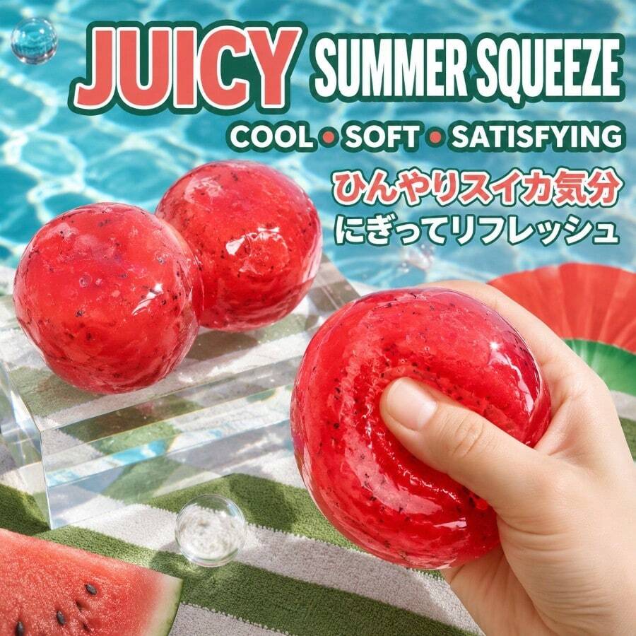Sandy Texture Watermelon Slush Squishy Ball For Kids, Teens & Adults ...