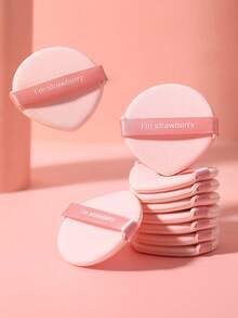 10pcs Mixed Color Daily Makeup Sponge Set, Soft Makeup Sponges Suitable For Liquid Cream Foundation, Portable Bedroom Vanity Travel Practical Beauty Tool, Affordable Beautiful Christmas Holiday Gift For Women - Pink - View 1