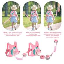 Children's Anti-Lost Safety Harness With Wrist Connector, Baby Toddler Walking Leash, Portable Safety Accessory For Outdoor Walks, Travel And Outings - Pink - View 4