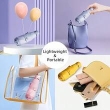 Set Payung Lipat Mini Portabel Pelindung UV dengan Kantong Penyimpanan, Payung 6 Rusuk dengan Lapisan UV, Warna Beige Ungu, Cocok untuk Musim Semi, Musim Panas, Pantai, Perjalanan, Liburan, Hadiah untuk Pengiring Pengantin, Hari Ibu, Wisuda, dan Kembali ke Sekolah. - Model baru - View 6