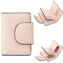 MIYIN Women's Fashion Button Design Small Wallet, Multi-Function Multi-Slot Tri-Fold Card Holder, Simple Cute Women's Coin Purse, Compact Portable Mini Wallet, Student Card Holder, Short Wallet, Cute Wallet Suitable For Women, Girls, Students - Multicolor - View 14