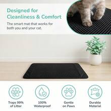 IISVGE Cat Litter Mat, Double-Layer Honeycomb Cat Litter Trapping Mat, Waterproof Backing, Easy To Clean And Washable, Suitable For Small Spaces - Black - View 6