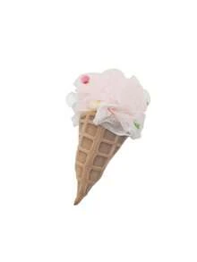 1pc Cute Cartoon Rainbow Ice Cream Shaped Bath Sponge, Soft And Premium Texture Creative Bath Flower Ball, Soft Lathering, Suitable For Home Bathing And Cleaning, Household Bath Shower Cleaning Supplies - Multicolor - View 4