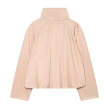 Women's Autumn Stand Collar Zipper Long Sleeve Casual Short Jacket - Pink - View 10