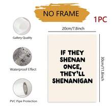 1件 If They Shenan Once They'll Shenanigan 帆布牆面藝術，無框，幽默諷刺大膽排版文字印花，俏皮中性米色海報，適合客廳臥室宿舍公寓室內牆面裝飾，家居裝飾，禮物 - 字母H款 - 查看 9
