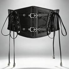 1pc Women's Renaissance Accessory Dark Gothic Style Fashion PVC Leather Harness, Suitable For Halloween, Carnival Party Or Daily Wear - Black - View 15
