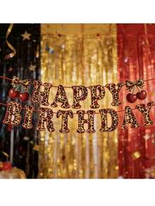 1 Set Leopard Print "Happy Birthday" Banner - Leopard Print Party Decorations, Birthday Banner And Party Supplies - Suitable For Birthday Parties, Leopard Print Theme Parties And Bachelorette Parties - One Size Fits All - View 6