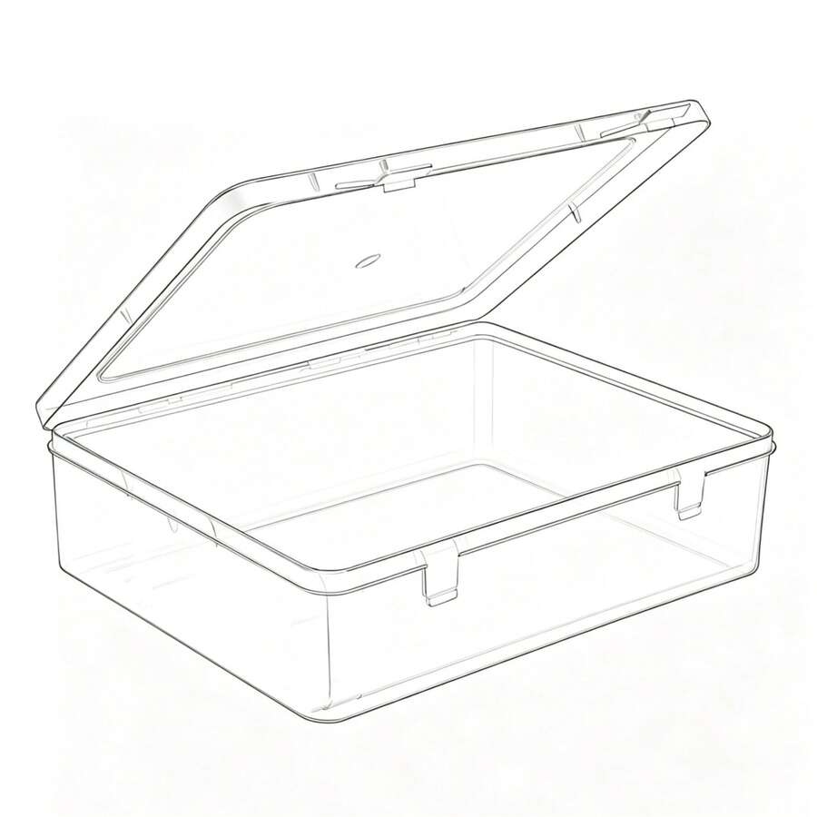 1/2pcs Flip-Top Storage Box, Transparent Plastic With Snap Closure, Large Capacity, Suitable For Storing Various Small Toys, Small Parts, Living Room Storage, Bedroom Storage, Bathroom Storage, Multi-Functional Storage Box, Home Decor, Remote Control Storage - Transparent - View 1