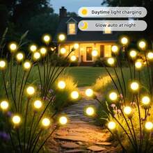 1PC Solar Firefly Ground Stake Light, 6LED/8LED/10LED Solar Powered Firefly Lights, IP65 Waterproof Outdoor Garden Path Light, Auto On‑Off Solar Landscape Light For Yard Patio Lawn Camping Holiday Wedding Party Decoration - Firefly Ground Light - View 3