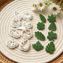 9Pcs Mixed Leaf Clover Clay Cutters, Boho Botanical Plant Molds For Polymer Clay DIY Jewelry Making - 9pcs - View 6