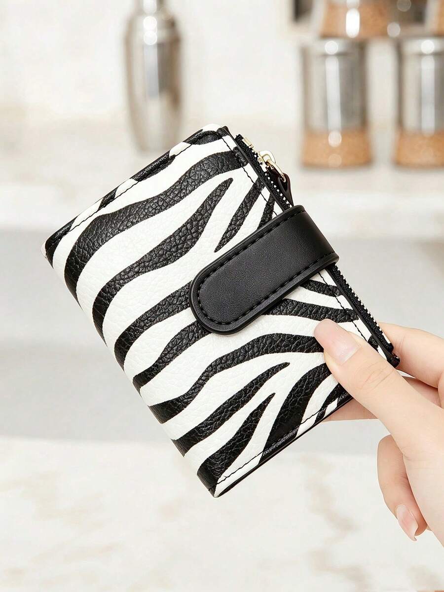 Women Wallet & Check Holder - Black and White - View 1